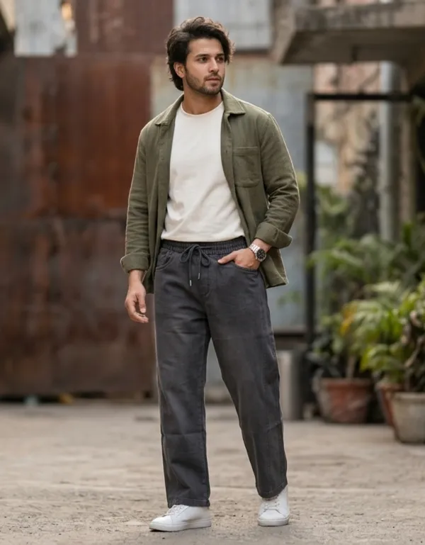 imported_baggy_brown_Cotton_Cargo_Fit_Jeans_For_Men