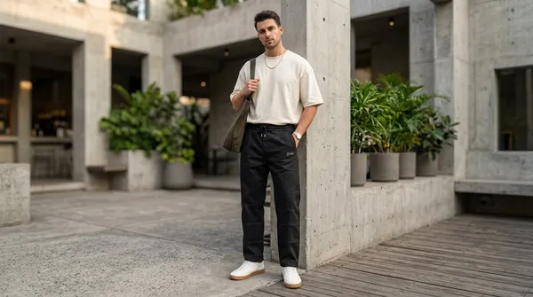 Imported_Black_Cotton_baggy_fit_Denim_Cargo_For_Men