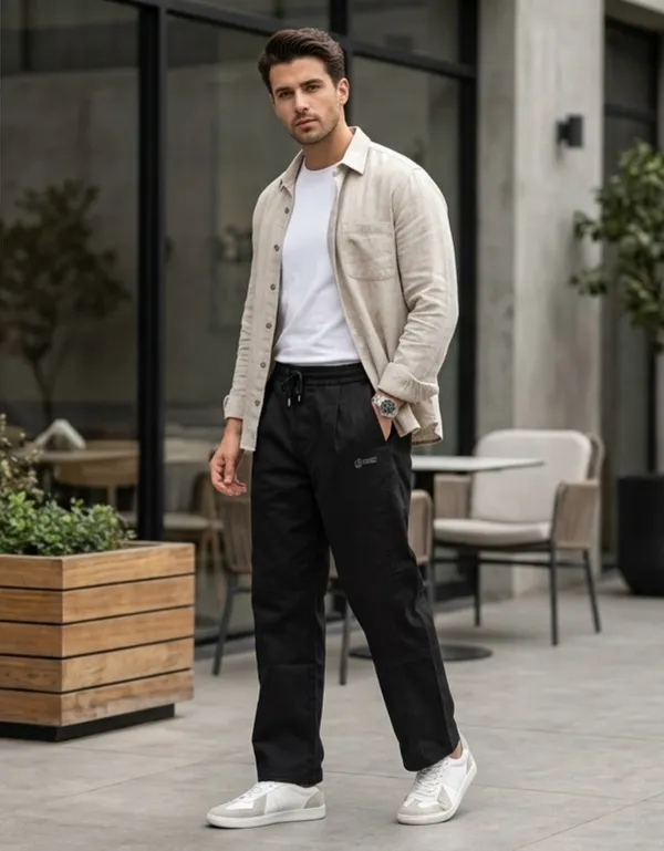 Imported_Black_Cotton_baggy_fit_Denim_Cargo_For_Men