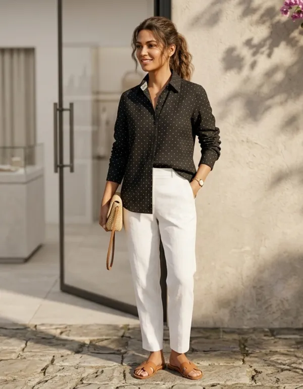 Imported_Black_Lyocell_Smart_Fit_Wrinkle-Free_Shirt_For_Women