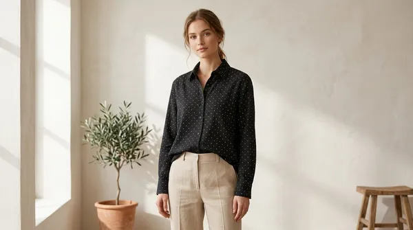 Imported_Black_Lyocell_Smart_Fit_Wrinkle-Free_Shirt_For_Women