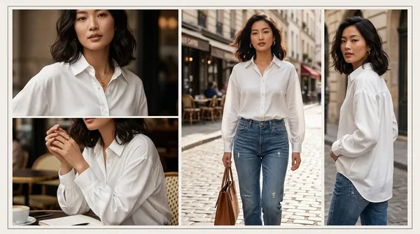 imported_White_Lyocell_Wrinkle-Free_Shirt_For_Women