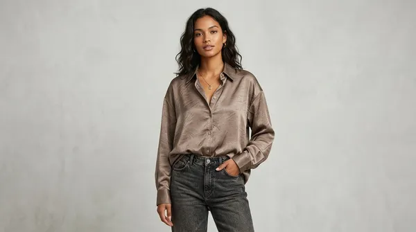 Imported_Brown_Lyocell_Smart_Fit_Wrinkle_Free_Shirt_For_Women