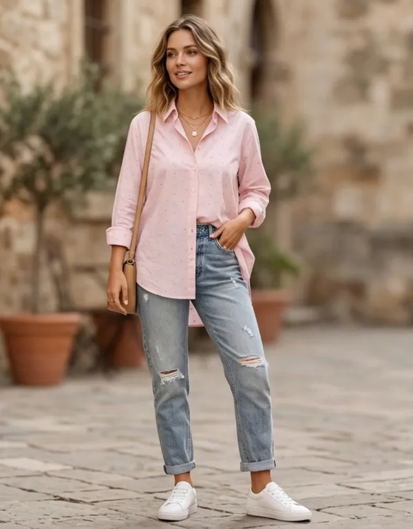 Imported_Pink_Lyocell_Tencel_Silk-Touch_Wrinkle_Free_Shirt_For_Women