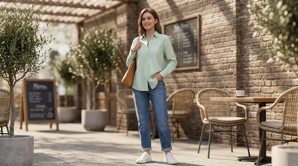 imported_light_Green_Lyocell_Silk-Touch_Shirt_For_Women