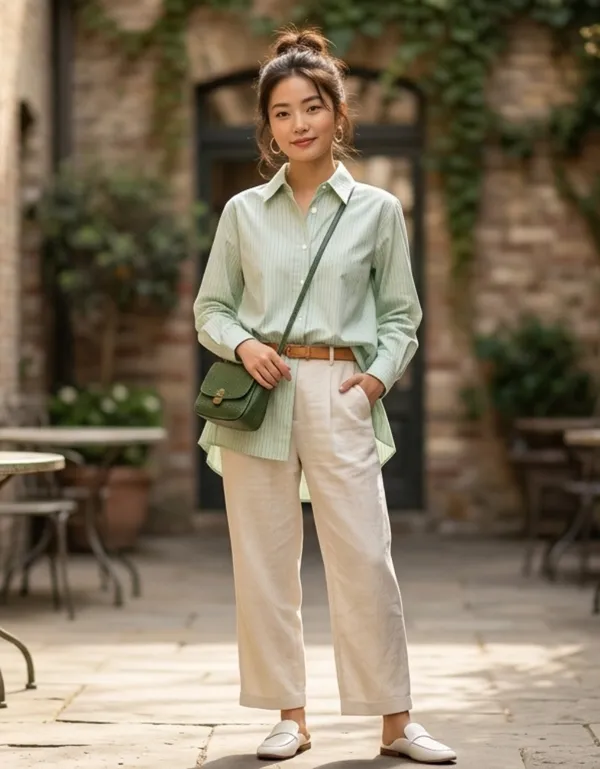 imported_light_Green_Lyocell_Silk-Touch_Shirt_For_Women