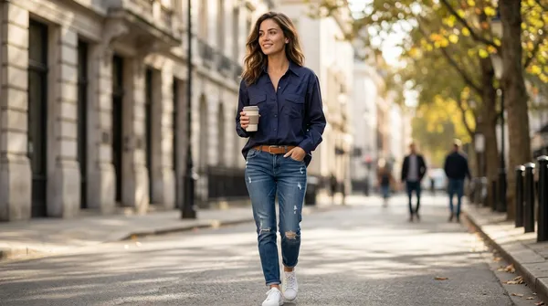 Imported_Navy_Blue_Lyocell_Smart_Fit_Wrinkle_Free_Shirt_For_Women