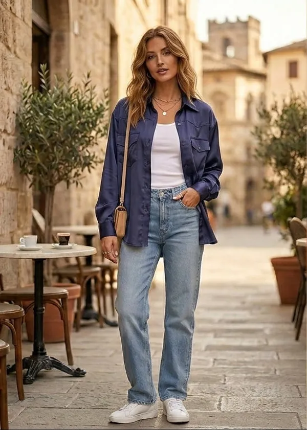 Imported_Navy_Blue_Lyocell_Smart_Fit_Wrinkle_Free_Shirt_For_Women