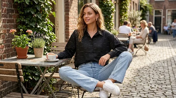 imported_Black_Lyocell_Tencel_comfort_Fit_Shirt_For_Women