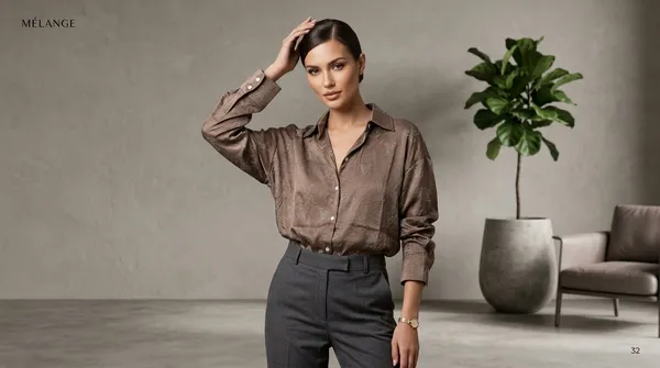 Importeed_Brown_Lyocell_Silk-Touch_Smart_Fit_Wrinkle_Free_Shirt_For_Women
