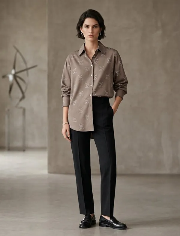 Importeed_Brown_Lyocell_Silk-Touch_Smart_Fit_Wrinkle_Free_Shirt_For_Women