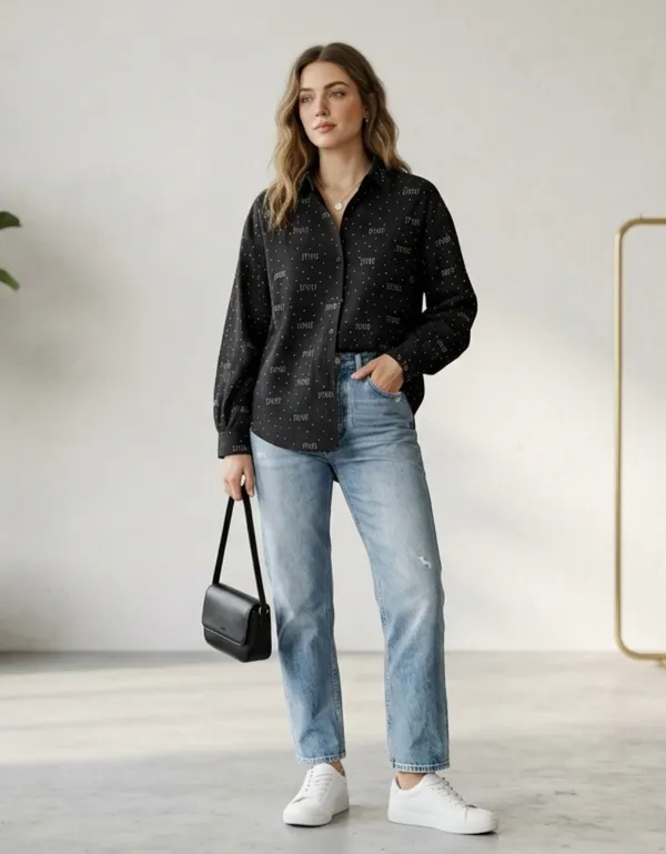 Imported_Black_Lyocell_Smart_Fit_Wrinkle_Free_Shirt_For_Women