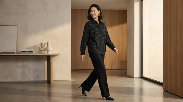 Imported_Black_Lyocell_Smart_Fit_Wrinkle_Free_Shirt_For_Women