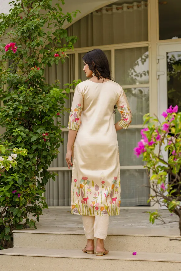 Neeva_store_Viscose_Off_white_Color_Kurta_Suit_Set