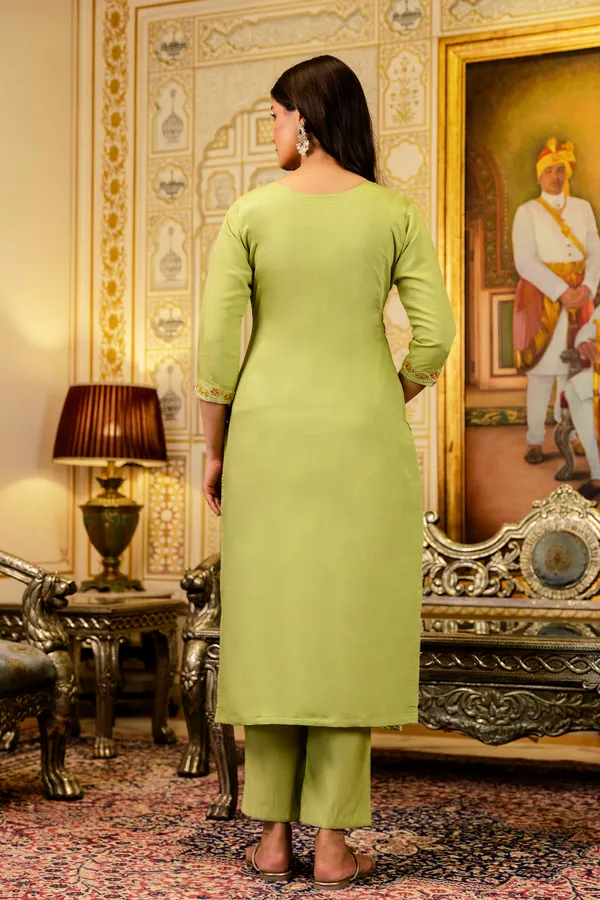 Neeva_store_Viscose_Lemon_Color_Kurta_Suit_Set