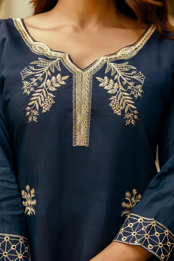 Neeva_store_Viscose_Navy_Color_Kurta_Suit_Set