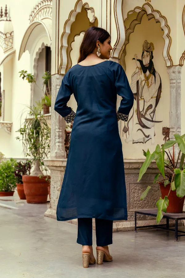 Neeva_store_Viscose_Navy_Color_Kurta_Suit_Set