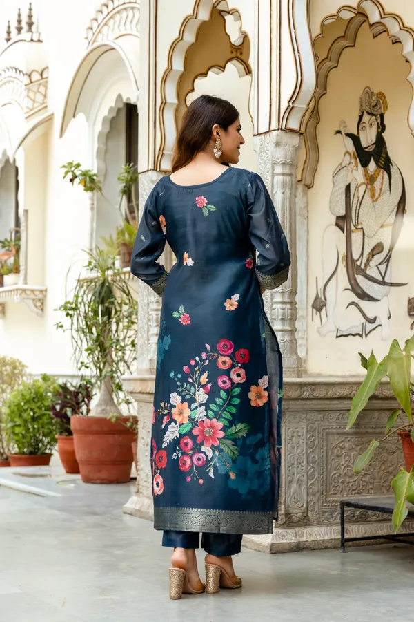 Neeva_store_Cotton_Blend_Navy_Color_Kurta_Suit_Set