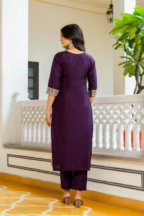 Neeva_store_Viscose_Magenta_Color_Kurta_Suit_Set