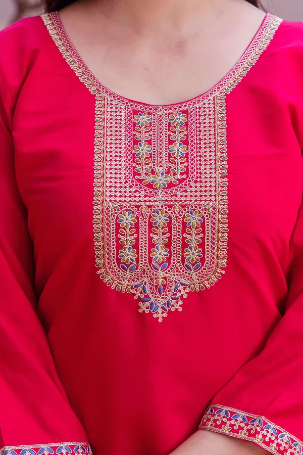 Neeva_store_Viscose_Pink_Color_Kurta_Suit_Set