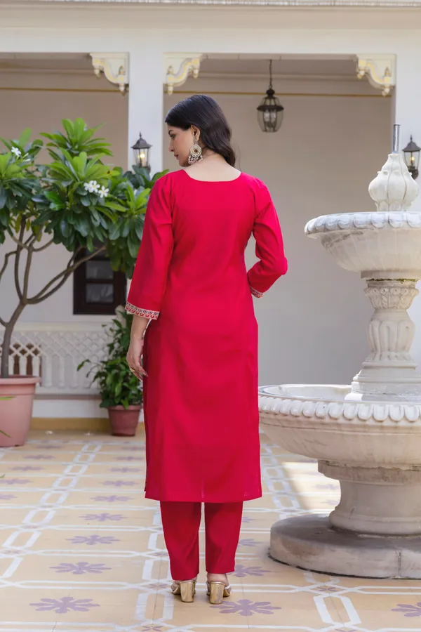 Neeva_store_Viscose_Pink_Color_Kurta_Suit_Set