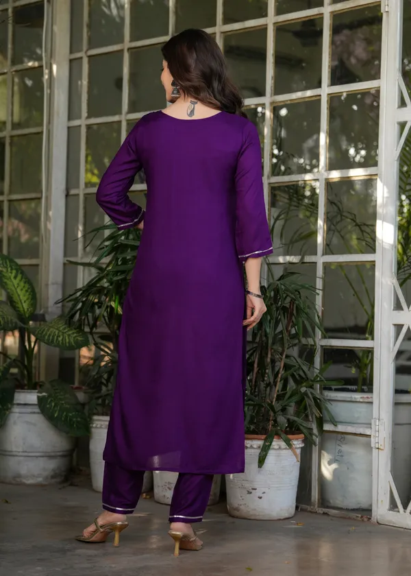 Neeva_store_Viscose_Blue__and_white_Color_Kurta_Suit_Set