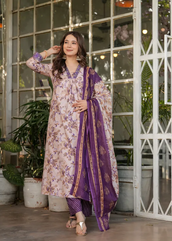 Neeva_store_Cotton_Blend_Multi_Color_Kurta_Suit_Set