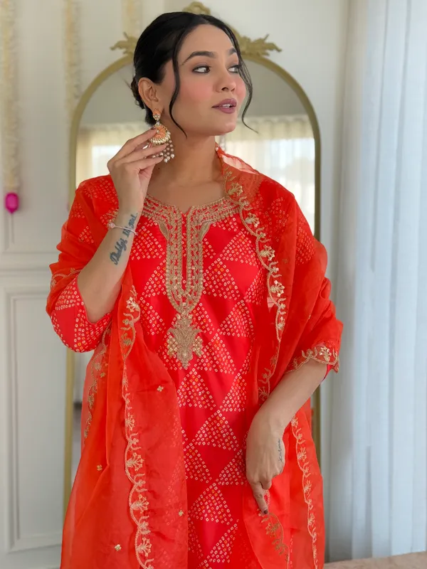 Neeva_store_Crepe_Orange_Color_Kurta_Suit_Set