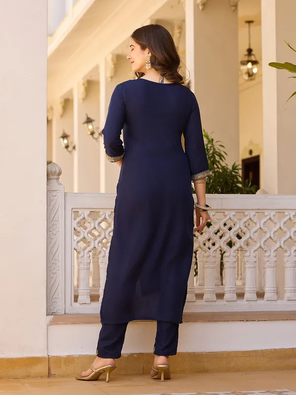 Neeva_store_Viscose_Navy_Color_Kurta_Suit_Set