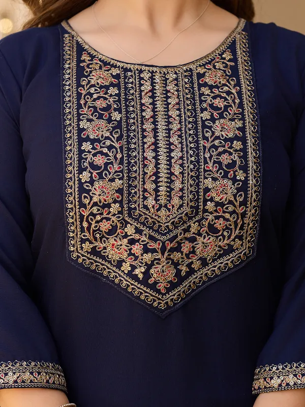 Neeva_store_Viscose_Navy_Color_Kurta_Suit_Set