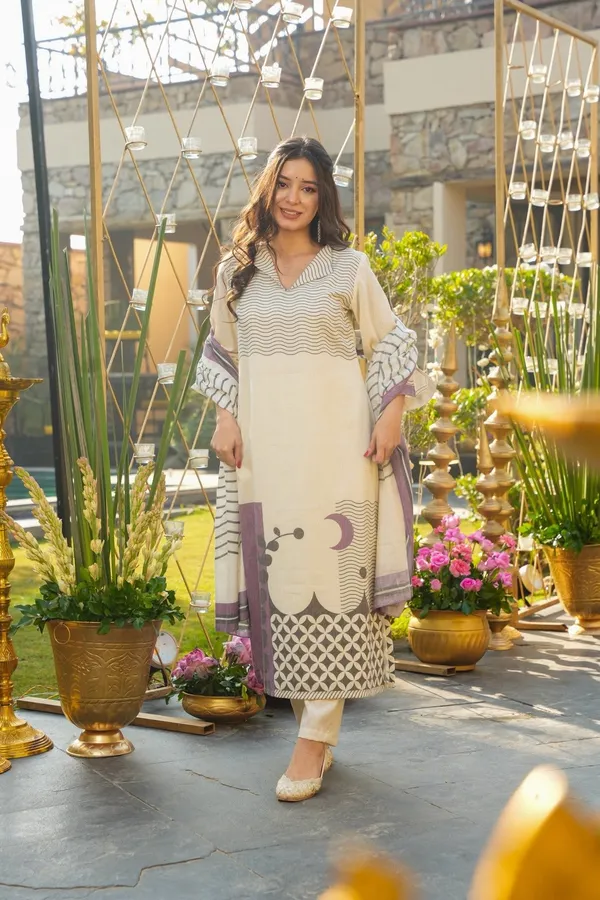 Neeva_store_Muslin_White_Color_Kurta_Suit_Set