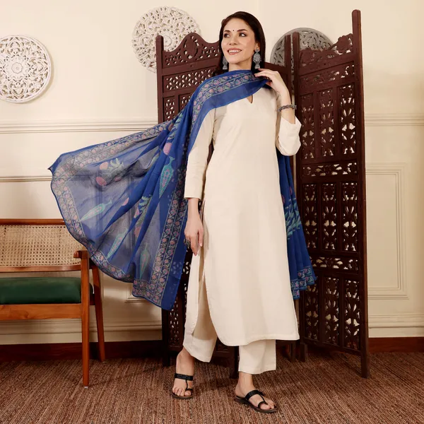 Neeva_store_Viscose_White_Color_Kurta_Suit_Set