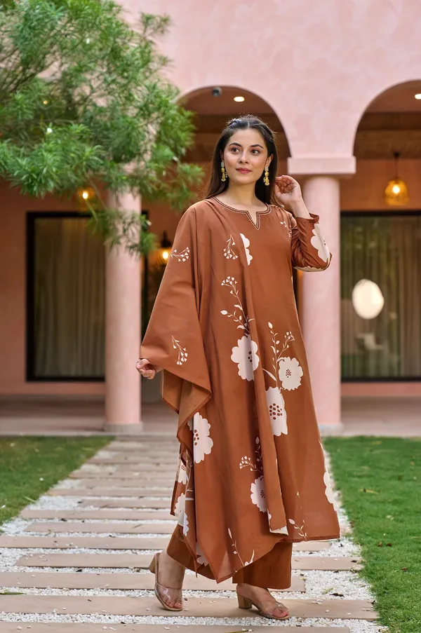 Neeva_store_Muslin_Mustard_Color_Kurta_Suit_Set