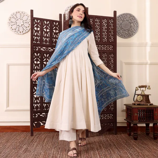 Neeva_store_Viscose_White_Color_Kurta_Suit_Set