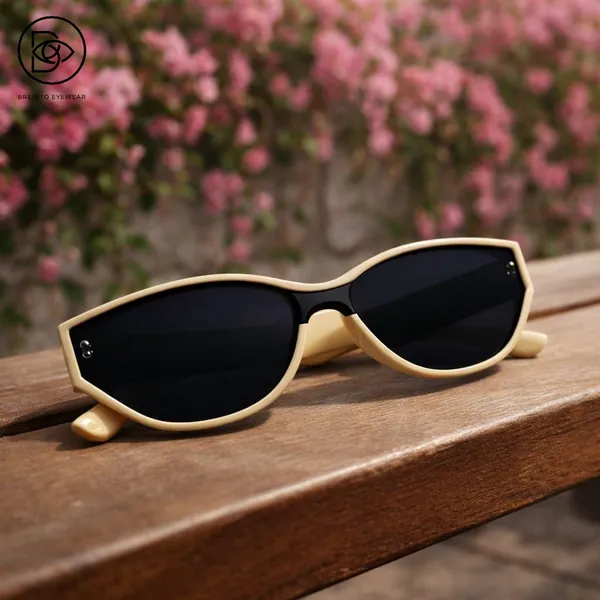 Korean_Premium_Quality_Women_Cat-Eye_Fashion_Sunglasses_with_Cream_Frame_&_Black_Lens_–_Trendy_UV_Protection_Shades_for_Everyday_Style."