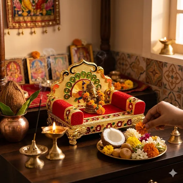 Lookart_Handicraft_Wooden_Laddu_Gopal_Meenakari_Singhasan_For_Pooja_Mandir_3No_Singhasan_Jhula_()