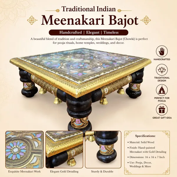 Decorative_Gold_Meenakari_Floral_Chowki_Stand