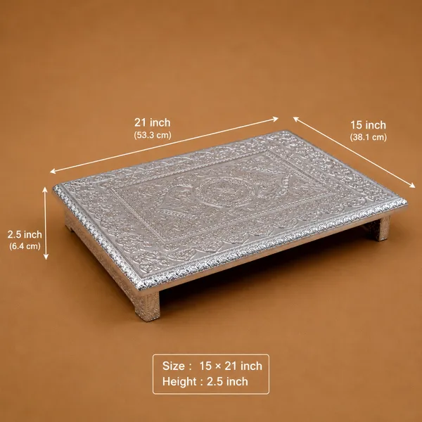 Royal_Silver_Embossed_Pooja_Chowki_–_15_×_21_Inch