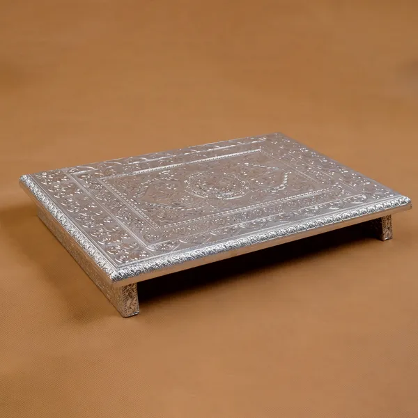 Royal_Silver_Embossed_Pooja_Chowki_–_15_×_21_Inch