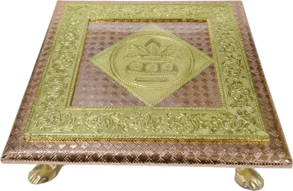 Balaji_Mart_Meenakari_Bajot_8X8_Inch_Wooden_Pooja_Chowki_(Gold,_Pink,_Pack_Of_1)