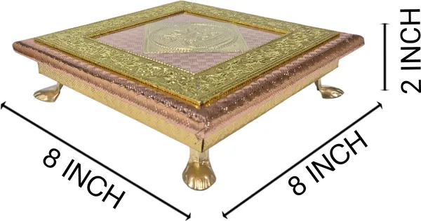 Balaji_Mart_Meenakari_Bajot_8X8_Inch_Wooden_Pooja_Chowki_(Gold,_Pink,_Pack_Of_1)