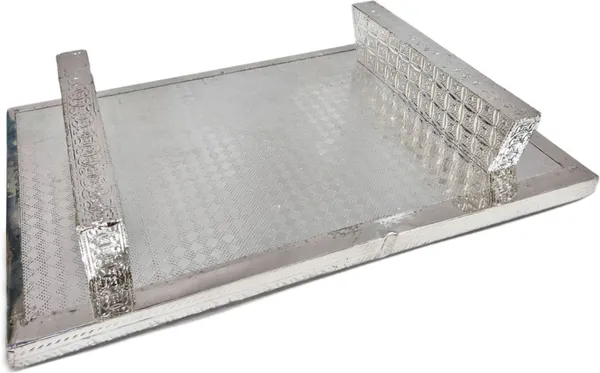 Shubhmangal_Wooden_Pooja_Patla_8X12_Inch_Silver_Flower_Design_|_Temple_Chowki_Wooden_Pooja_Chowki_(Silver,_Pack_Of_1)