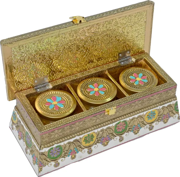 Balaji_Mart_Wooden,_Glass_Utility_Container_-_100_G,_100_G,_100_G_(Gold)