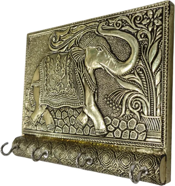 Balaji_Mart_Wood_Key_Holder_(4_Hooks,_Gold)