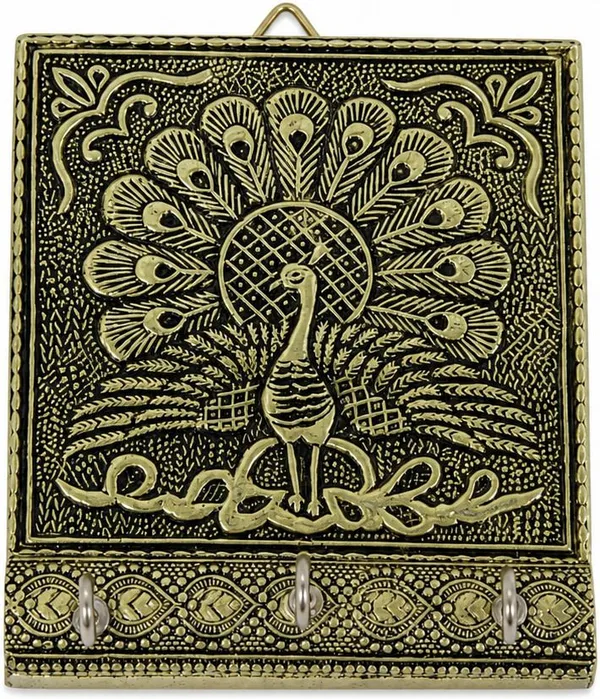 Balaji_Mart_Wood_Key_Holder_(3_Hooks,_Gold)