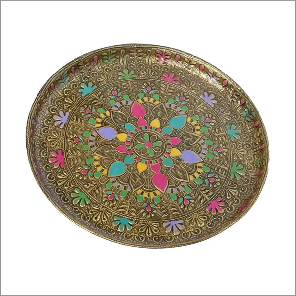Balaji_Mart_Premium_Meenakari_Pooja_Thali_(7_Inch)_Bm-10.03_Stainless_Steel_(1_Pieces,_Multicolor,_Gold)