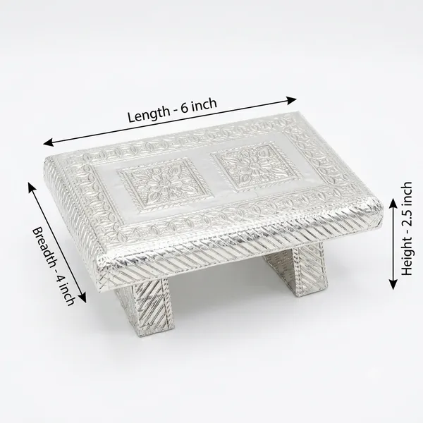 Silver_Metal_Embossed_Decorative_Pooja_Chowki