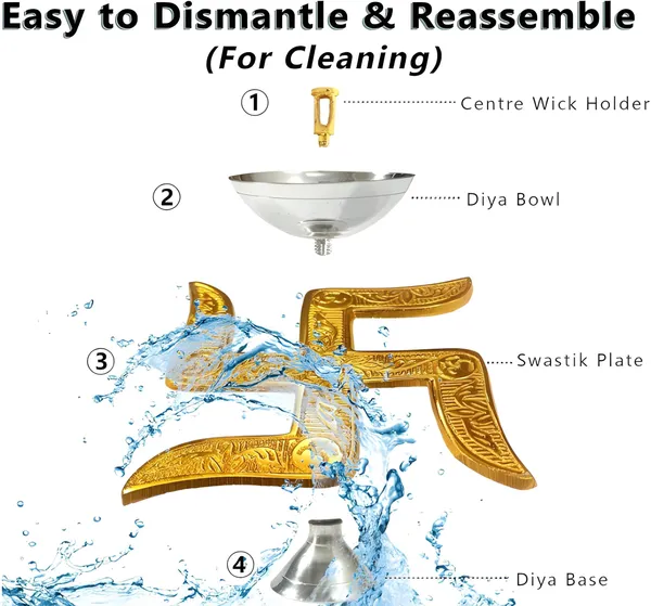 Xenoncraft_Swastik_Brass_Akhand_Diya_With_Velvet_Box_For_Puja,_Diwali_&_Housewarming_Gift_Decorative_Showpiece_-_4.5_Cm_(Silver_Plated,_Gold_Plated,_Gold,_Silver)