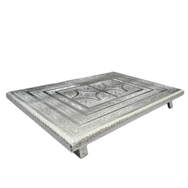 Balaji_Mart_Royal_Silver_(12x18_inch)Pooja_Chowki_Aluminium__All_Purpose_Chowki_(Silver,_Pack_Of_1)