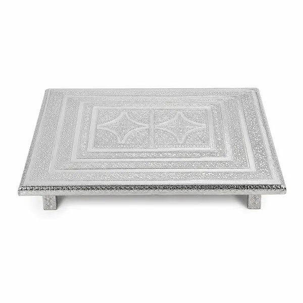 Balaji_Mart_Royal_Silver_(12x18_inch)Pooja_Chowki_Aluminium__All_Purpose_Chowki_(Silver,_Pack_Of_1)